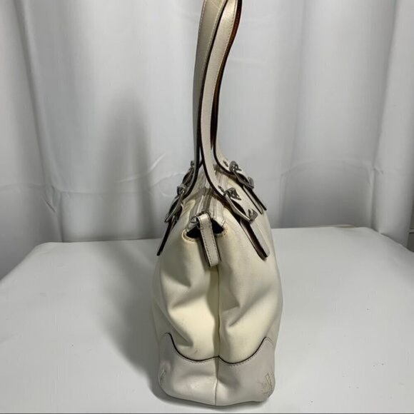 Coach Satchel Reversible Handles Ivory Canvas/Leather Trim M042-1834 - Picture 4 of 13
